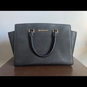 Michael Kors Black Saffiano Leather Satchel